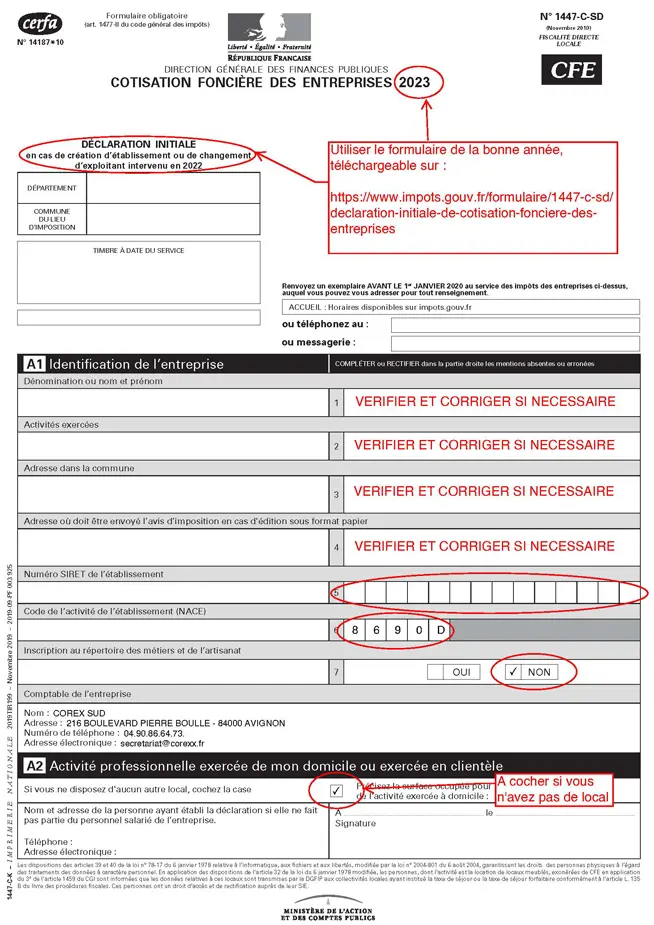 CFE : la déclaration 1447-C-SD partie 1
